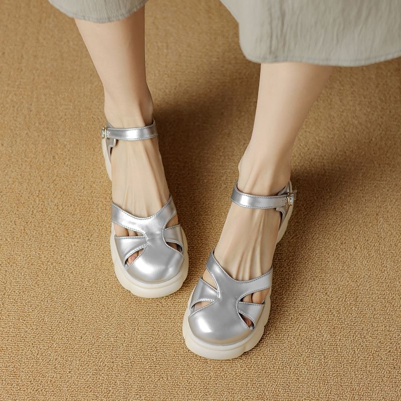 Cutout Platform Sandals