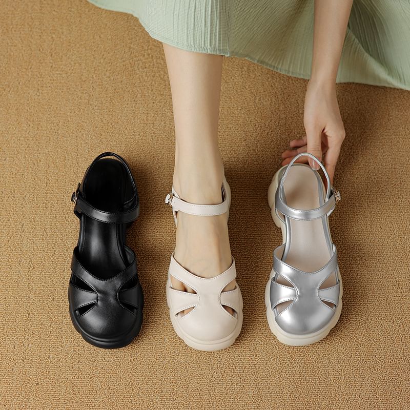Cutout Platform Sandals
