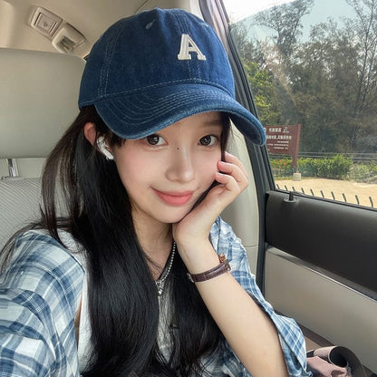 Lettering Denim Baseball Cap