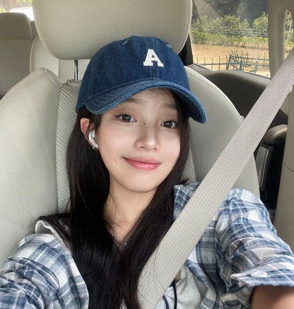 Lettering Denim Baseball Cap