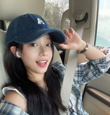 Lettering Denim Baseball Cap