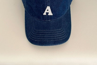 Lettering Denim Baseball Cap