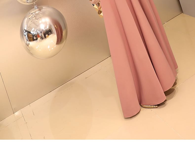 Designs) A-Line Plain (Various Gown Evening Knot