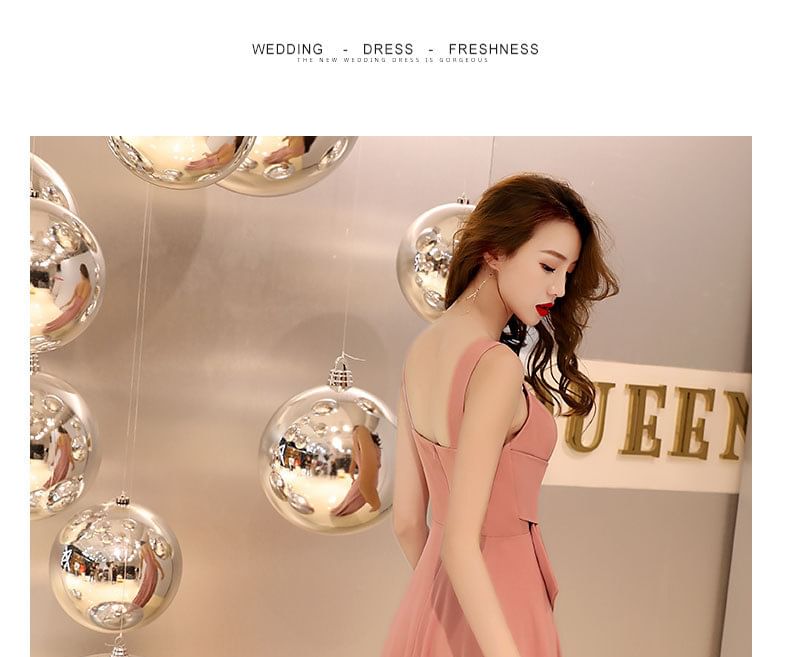 Designs) A-Line Plain (Various Gown Evening Knot