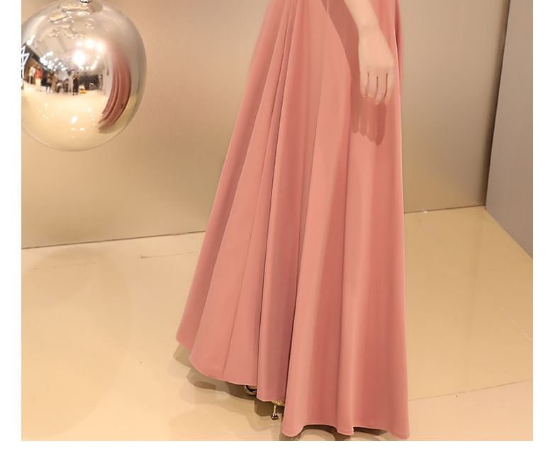 Designs) A-Line Plain (Various Gown Evening Knot