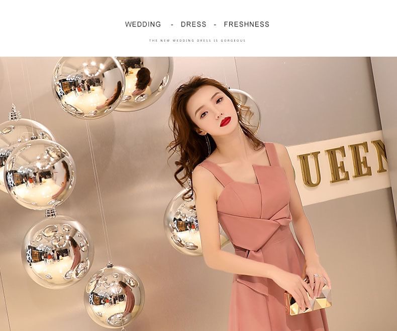 Designs) A-Line Plain (Various Gown Evening Knot