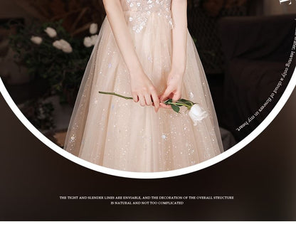 (Various Gown A-Line Glitter Short-Sleeve Designs) Evening Collared