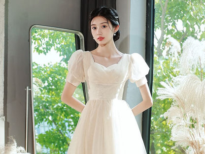 Dress Short-Sleeve Evening / Gown Glitter A-Line V-Neck Party