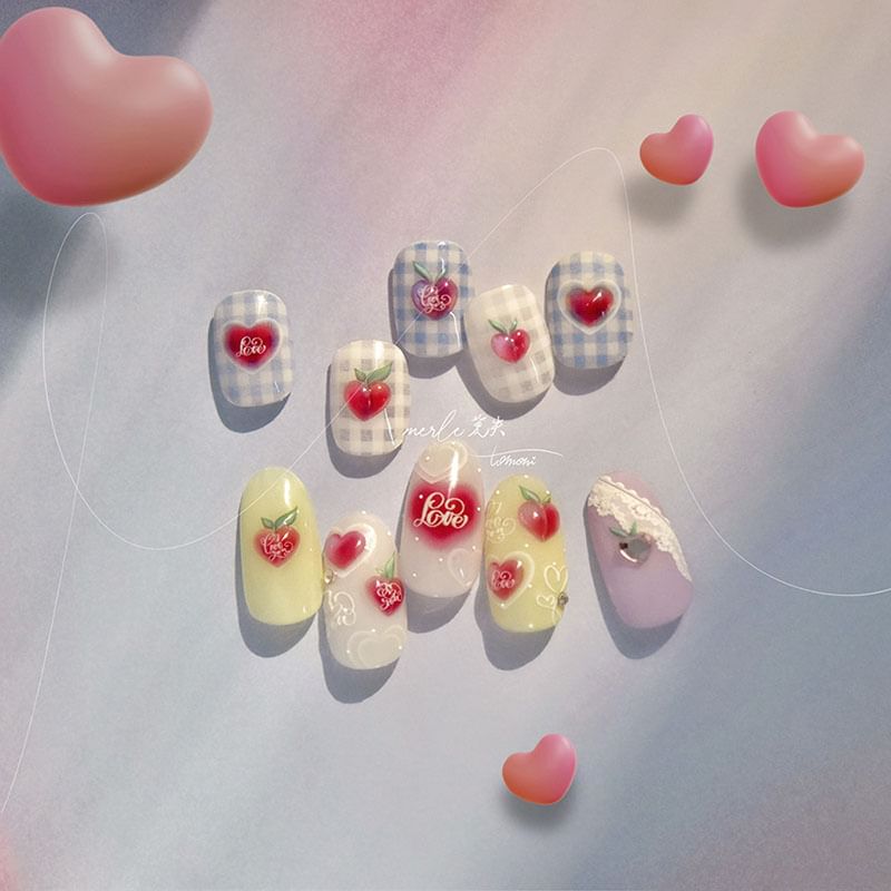 Peach / Heart / Fruit Nail Art Stickers