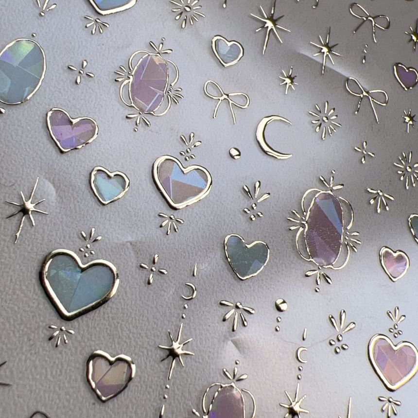 Heart Moon & Star Nail Art Stickers (Various Designs)