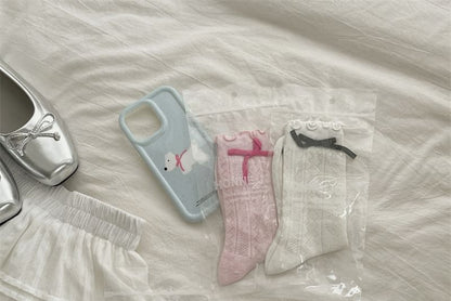 Bow Lettuce Edge Socks