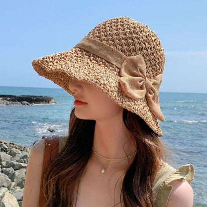Hat Bow Sun Straw