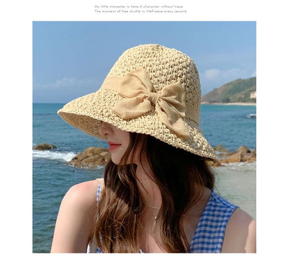 Hat Bow Sun Straw