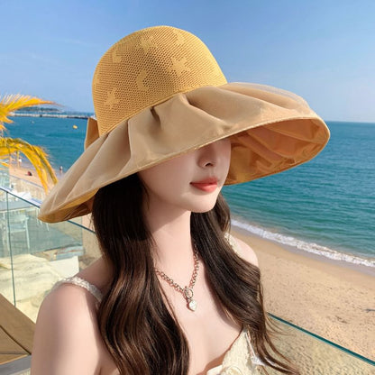 Patterned Ruched Hat Sun