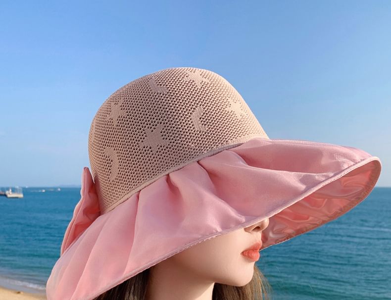 Patterned Ruched Hat Sun