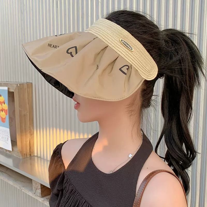 Print Sun Visor Brim Wide Heart