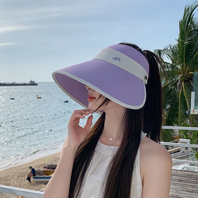 Two Tone Wide Brim Sun Visor