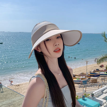 Two Tone Wide Brim Sun Visor