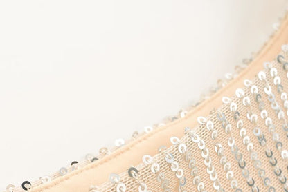 Spaghetti Evening Strap Back Gown Open Sequin Mermaid Neck Scoop