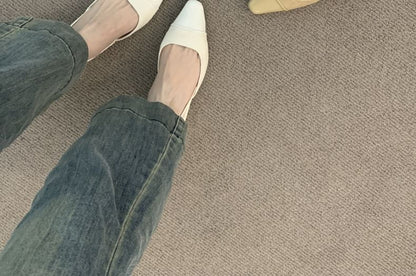 Square Cap Toe Slingback Pumps