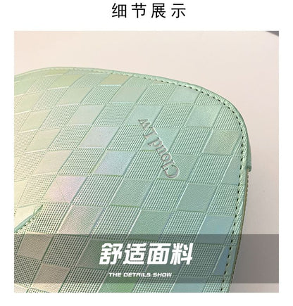 Heart Shape Faux Leather Crossbody Bag