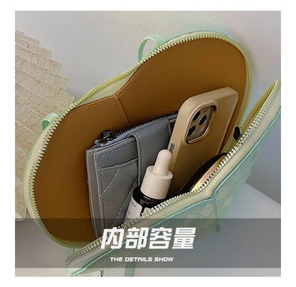 Heart Shape Faux Leather Crossbody Bag