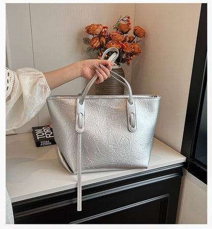 Tote Leather Faux Bag Plain