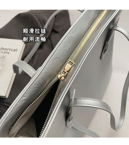 Tote Leather Faux Bag Plain