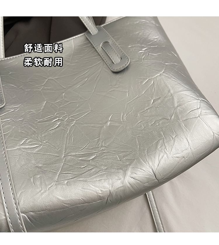 Tote Leather Faux Bag Plain