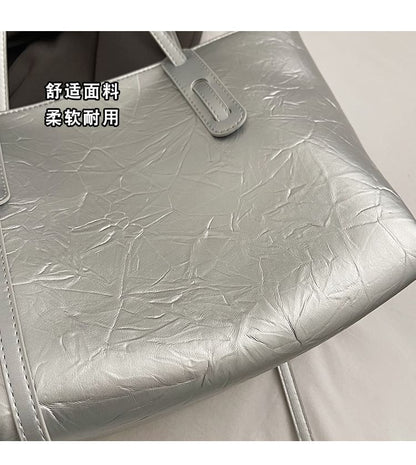 Tote Leather Faux Bag Plain