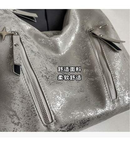 Leather Strap Plain Chain Backpack Zipped Faux