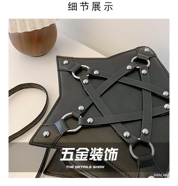 Bag Star Faux Studded Leather Shape Crossbody