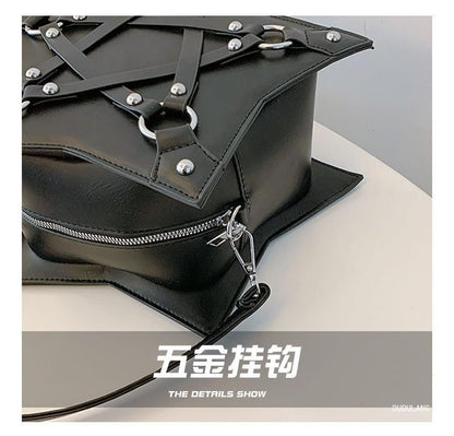 Bag Star Faux Studded Leather Shape Crossbody