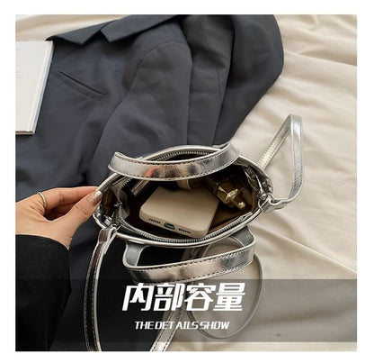 Crossbody Top Faux Leather Handle Bag Plain