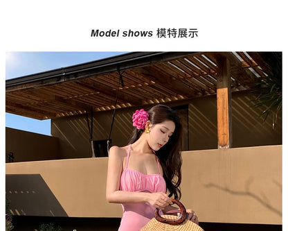 Maxi-Meerjungfrauenkleid mit Spaghettiträgern und offenem Rücken