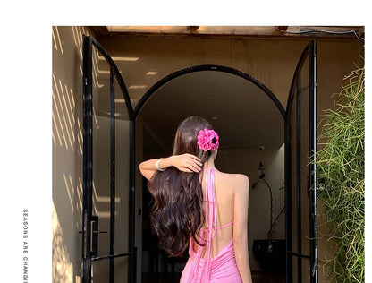 Maxi-Meerjungfrauenkleid mit Spaghettiträgern und offenem Rücken