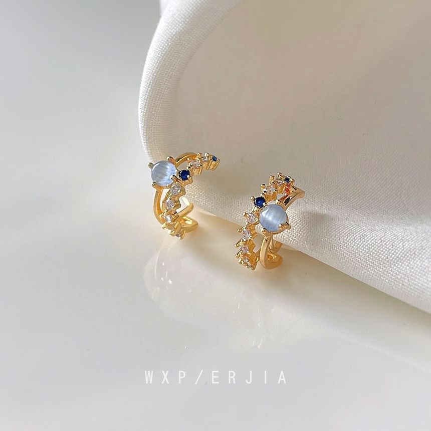 Layered Rhinestone Alloy Ear Cuff