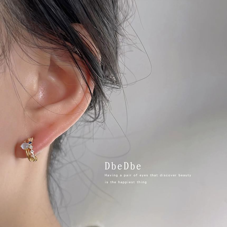 Layered Rhinestone Alloy Ear Cuff