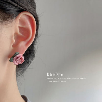 Floral Ceramic Alloy Ear Cuff