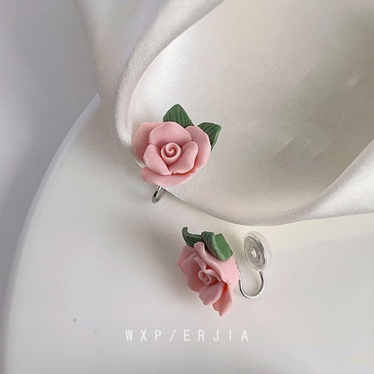 Floral Ceramic Alloy Ear Cuff