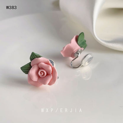 Floral Ceramic Alloy Ear Cuff