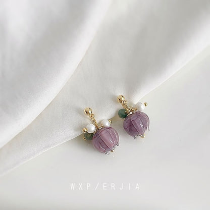 Faux Gemstone Faux Pearl Alloy Ear Cuff