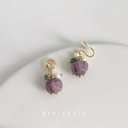 Faux Gemstone Faux Pearl Alloy Ear Cuff