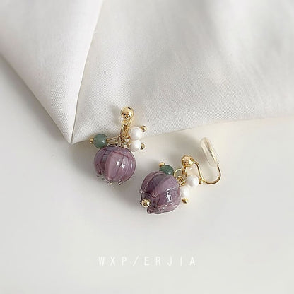 Faux Gemstone Faux Pearl Alloy Ear Cuff