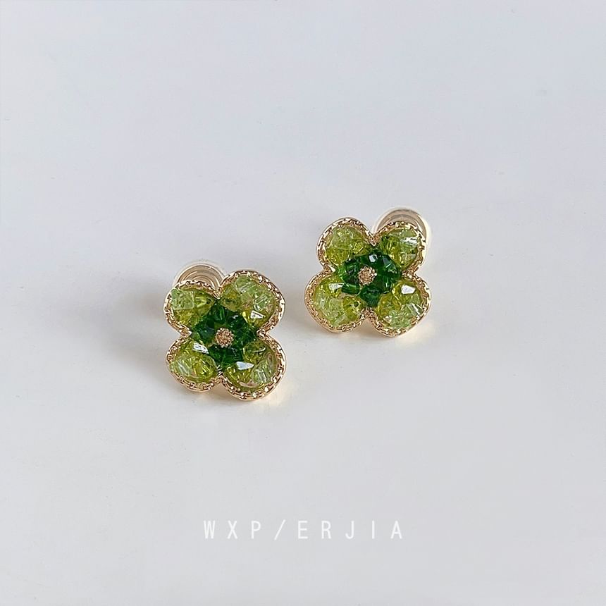 Clover Faux Crystal Alloy Ear Cuff