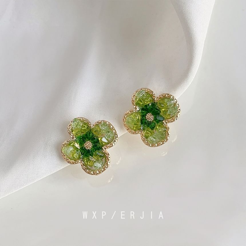 Clover Faux Crystal Alloy Ear Cuff