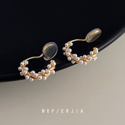 Faux Pearl Alloy Ear Cuff