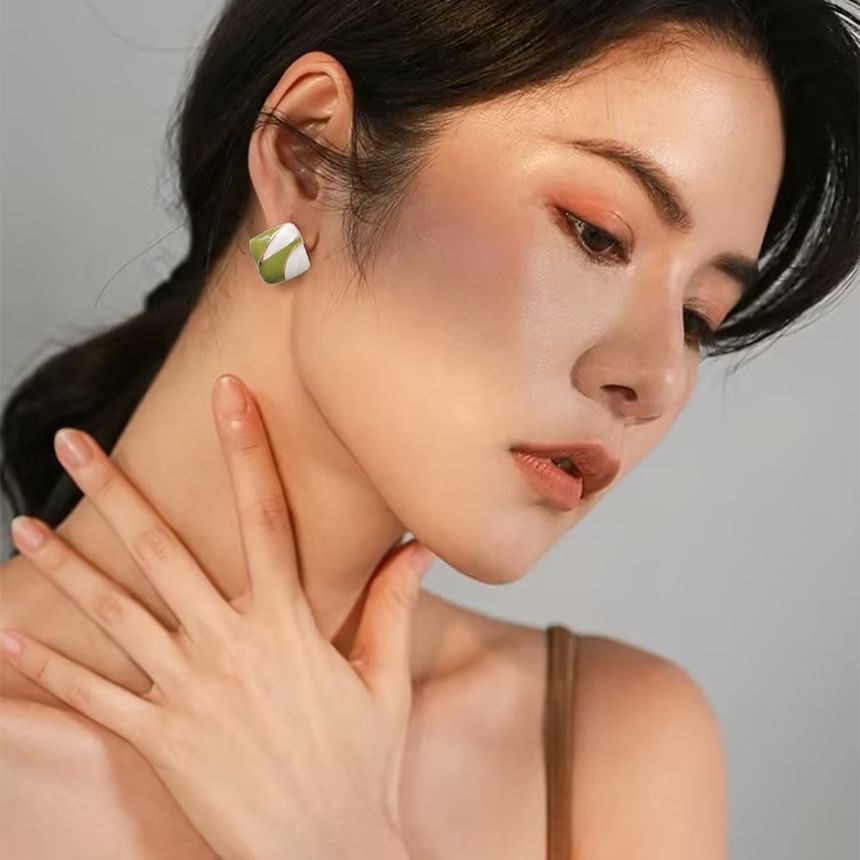 Glaze Square Alloy Ear Cuff