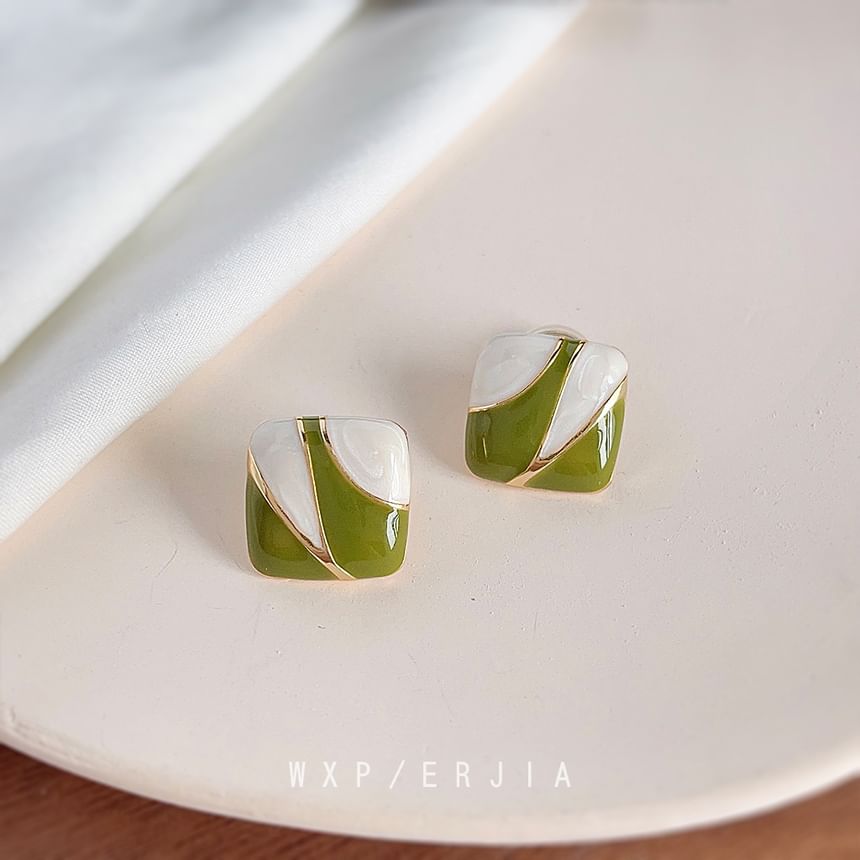 Glaze Square Alloy Ear Cuff