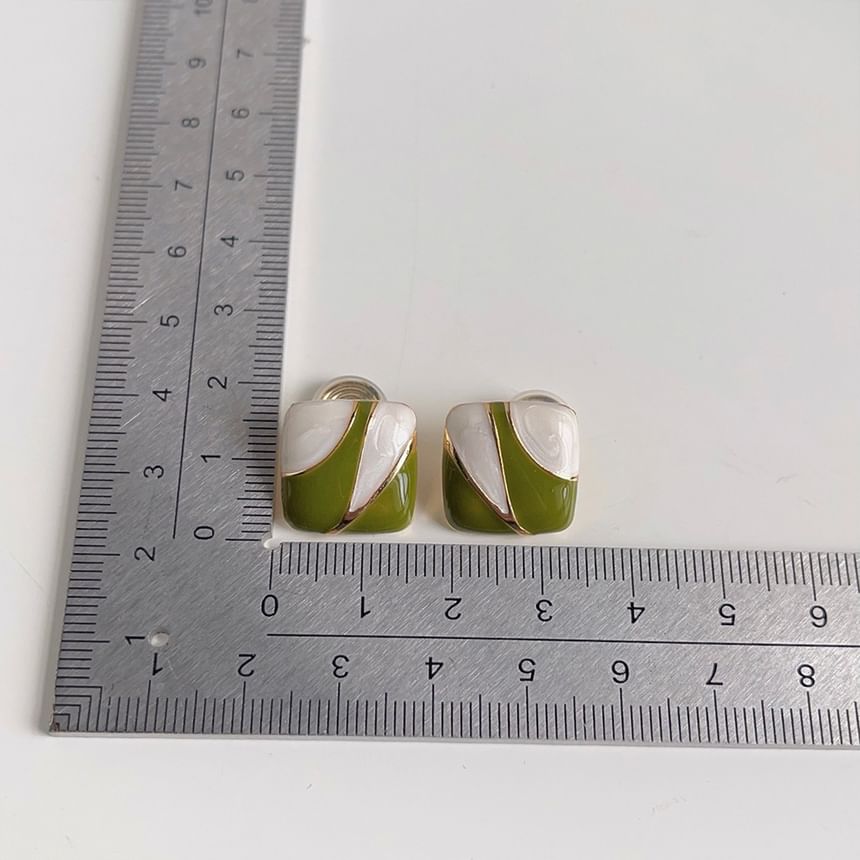 Glaze Square Alloy Ear Cuff